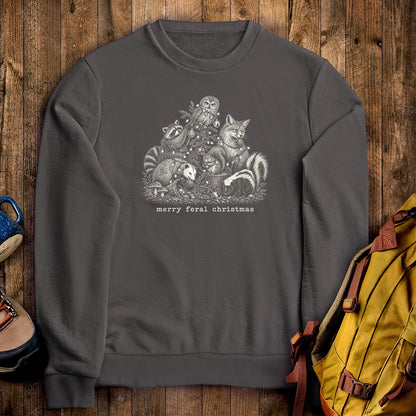 Merry Feral Christmas Crewneck Sweatshirt