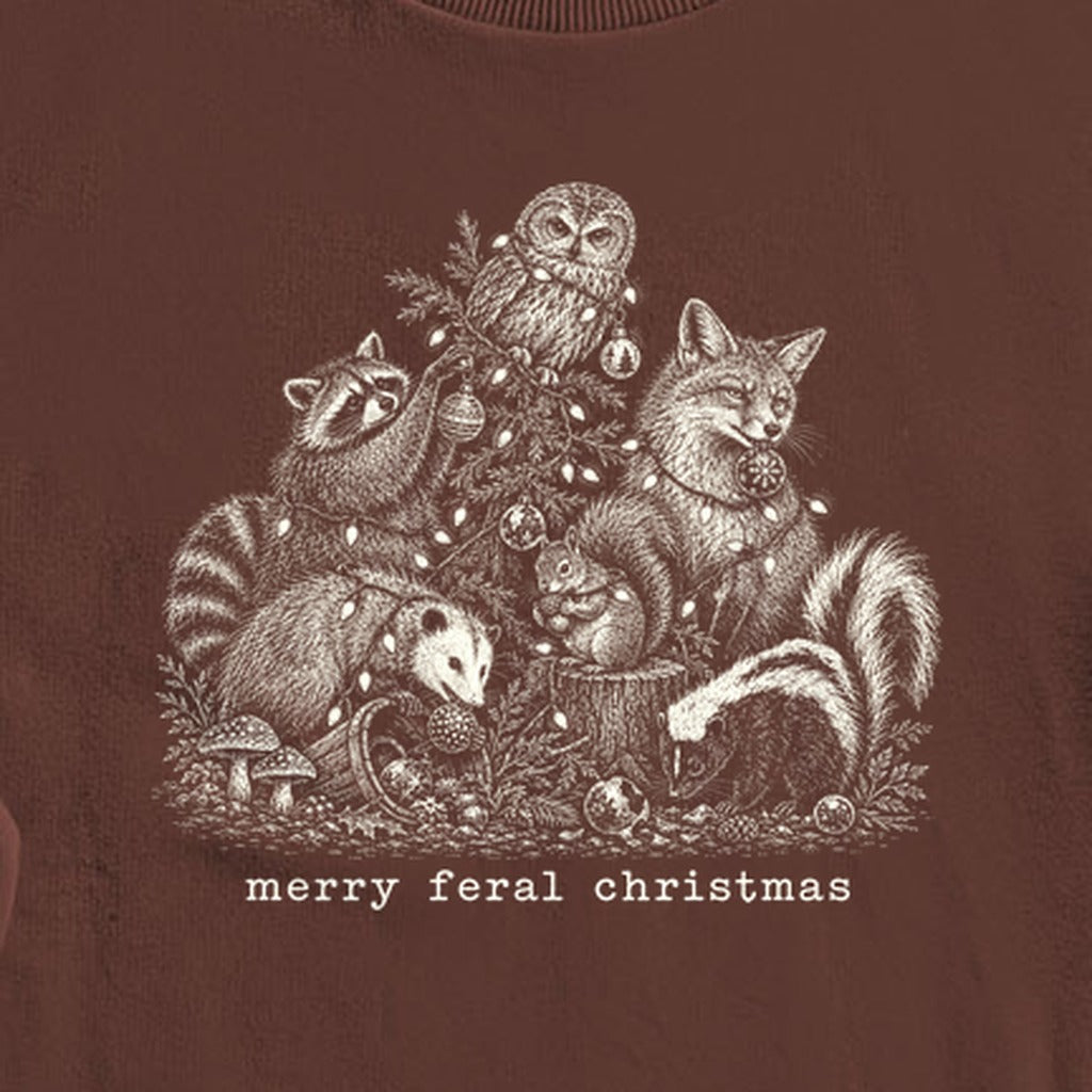 Merry Feral Christmas Crewneck Sweatshirt