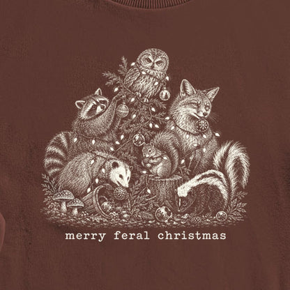 Merry Feral Christmas Crewneck Sweatshirt
