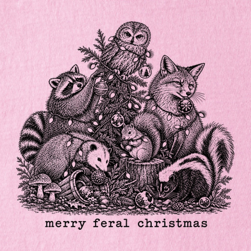 Merry Feral Christmas Kids Cotton T-Shirt