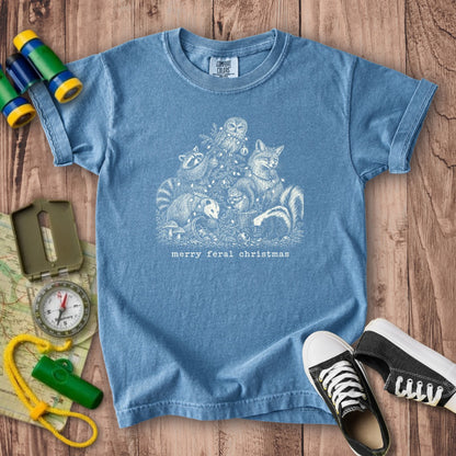 Merry Feral Christmas Kids Cotton T-Shirt