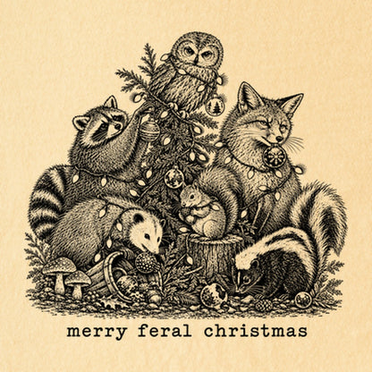 Merry Feral Christmas Kids Cotton T-Shirt