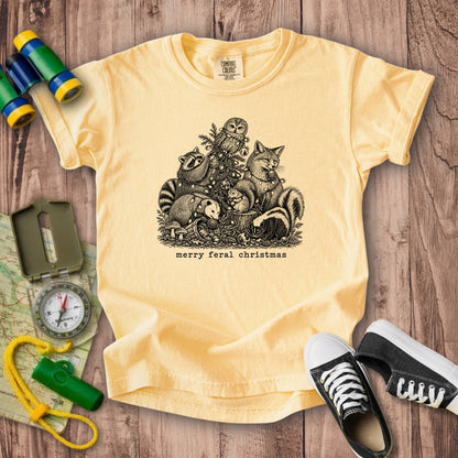 Merry Feral Christmas Kids Cotton T-Shirt