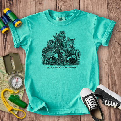 Merry Feral Christmas Kids Cotton T-Shirt