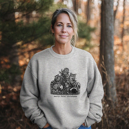 Merry Feral Christmas Crewneck Sweatshirt