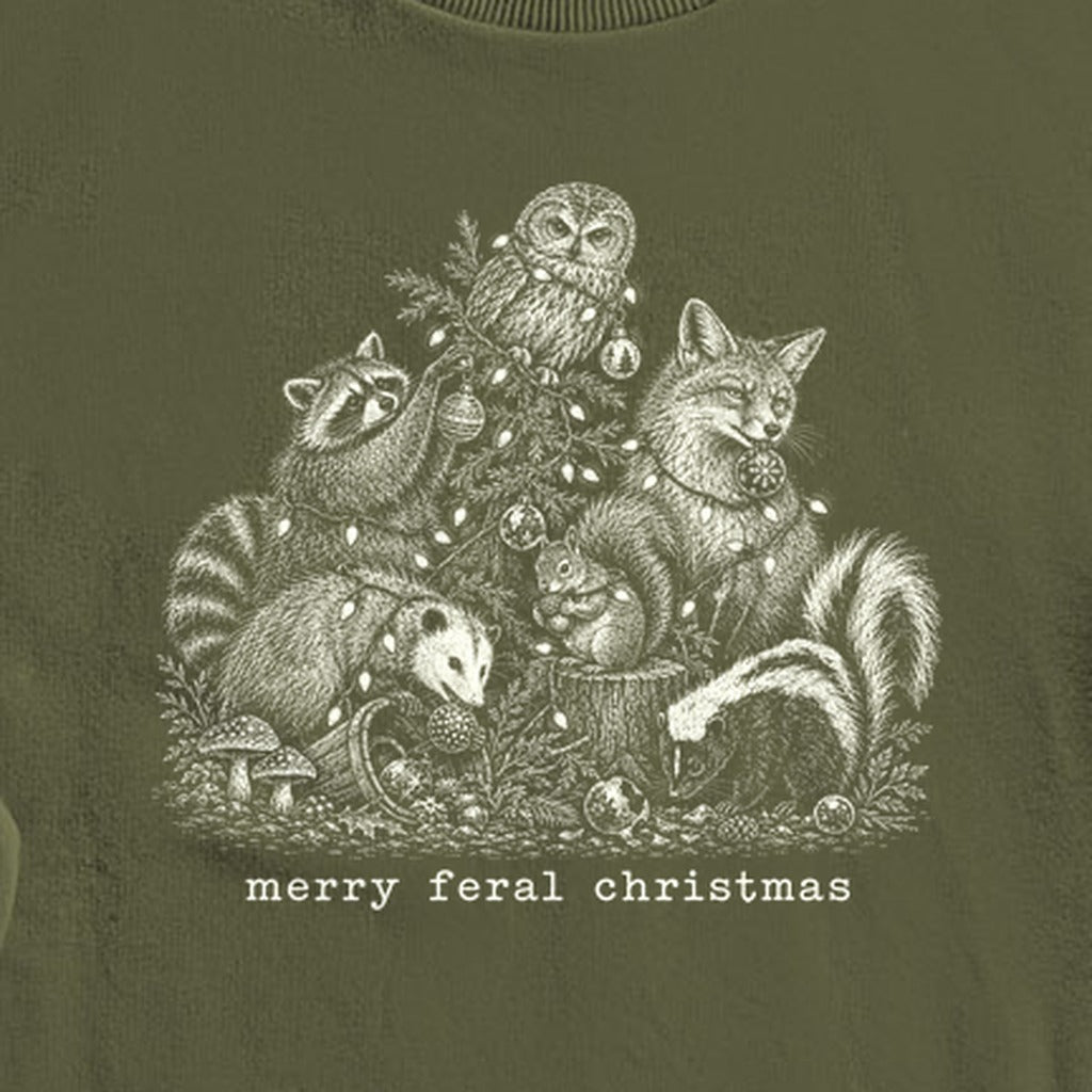 Merry Feral Christmas Crewneck Sweatshirt