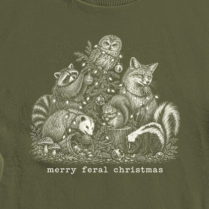 Merry Feral Christmas Crewneck Sweatshirt