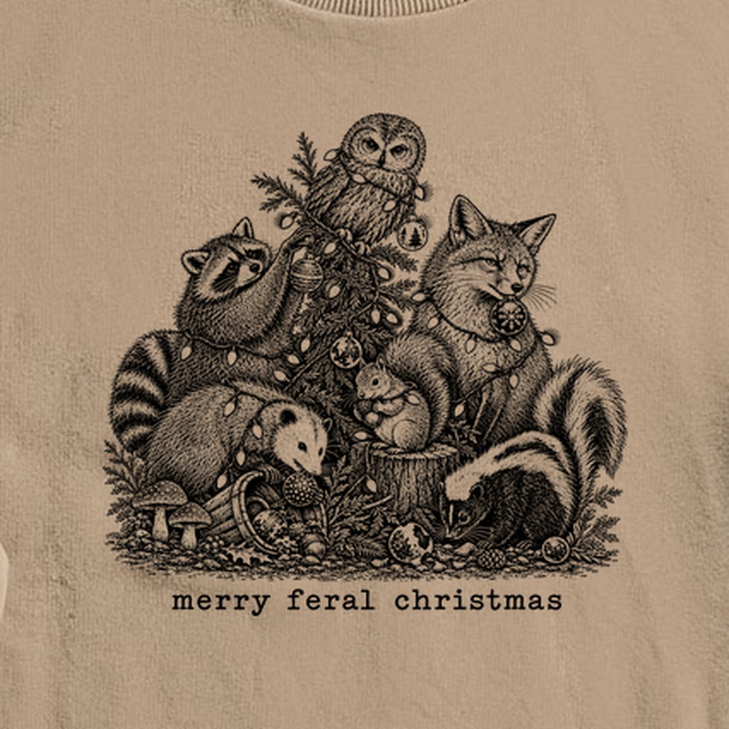 Merry Feral Christmas Crewneck Sweatshirt