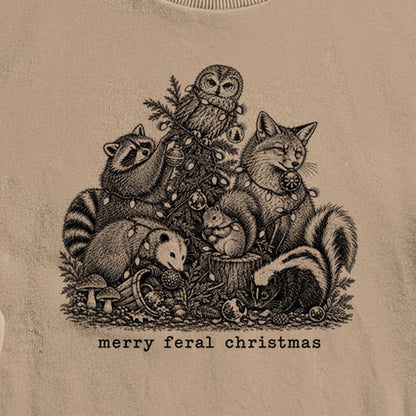 Merry Feral Christmas Crewneck Sweatshirt