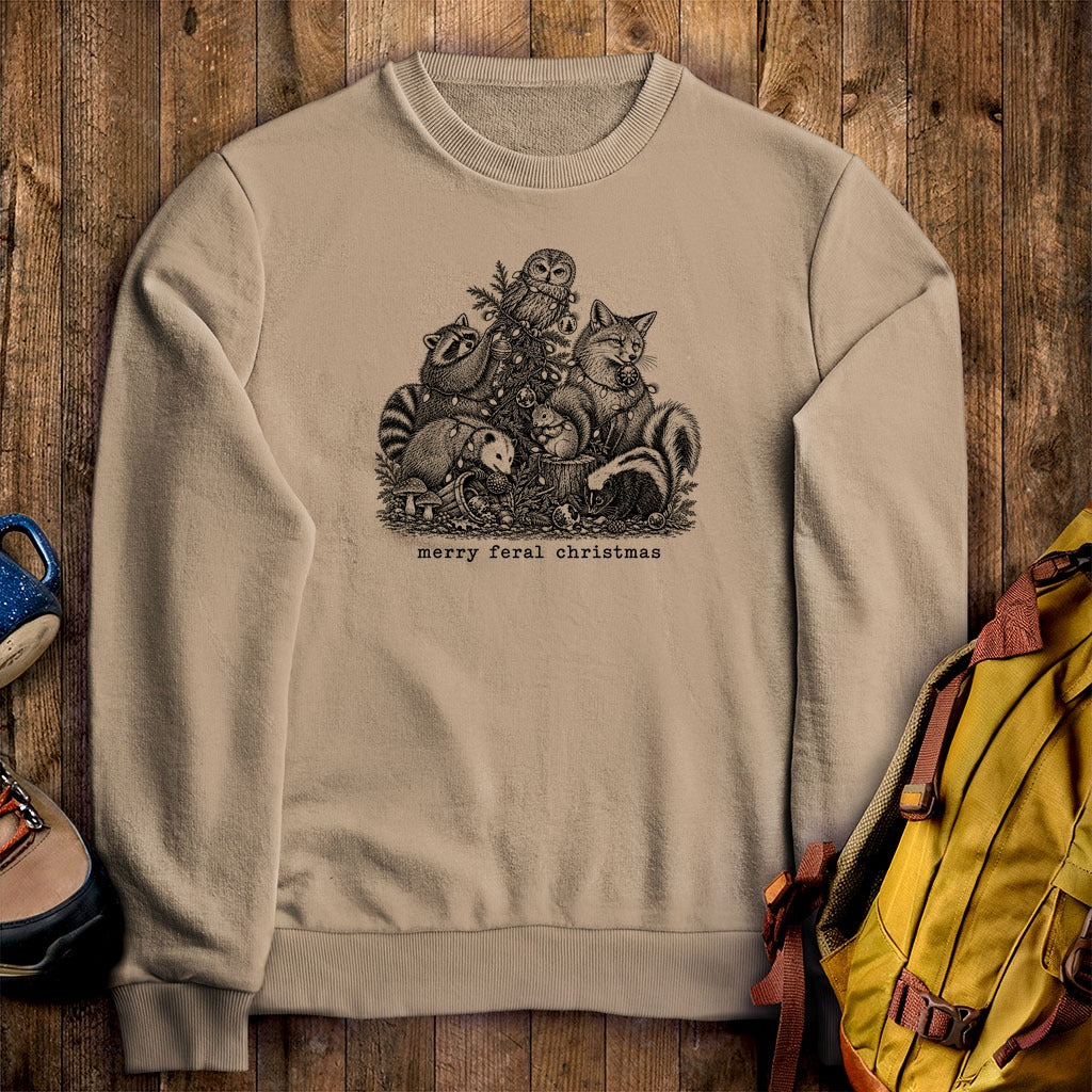 Merry Feral Christmas Crewneck Sweatshirt