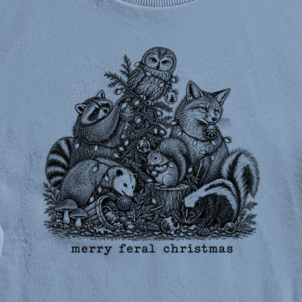 Merry Feral Christmas Crewneck Sweatshirt