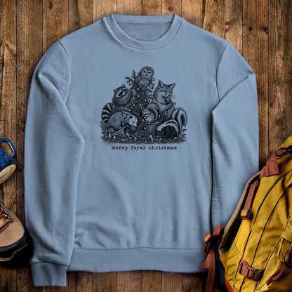 Merry Feral Christmas Crewneck Sweatshirt