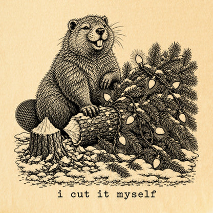 I Cut It Myself Beaver Kids Cotton T-Shirt