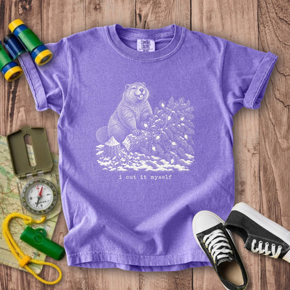 I Cut It Myself Beaver Kids Cotton T-Shirt
