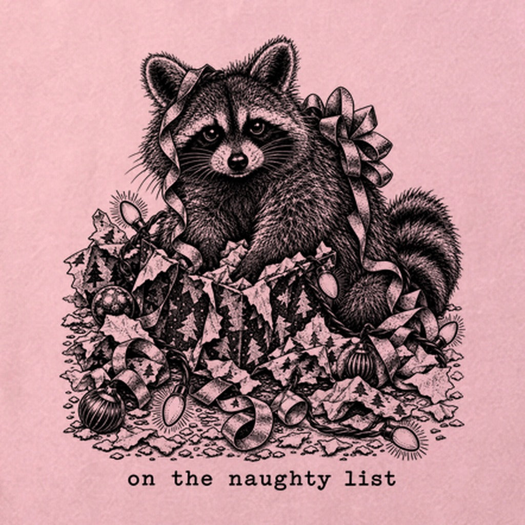 On the Naughty List Raccoon Cotton T-Shirt