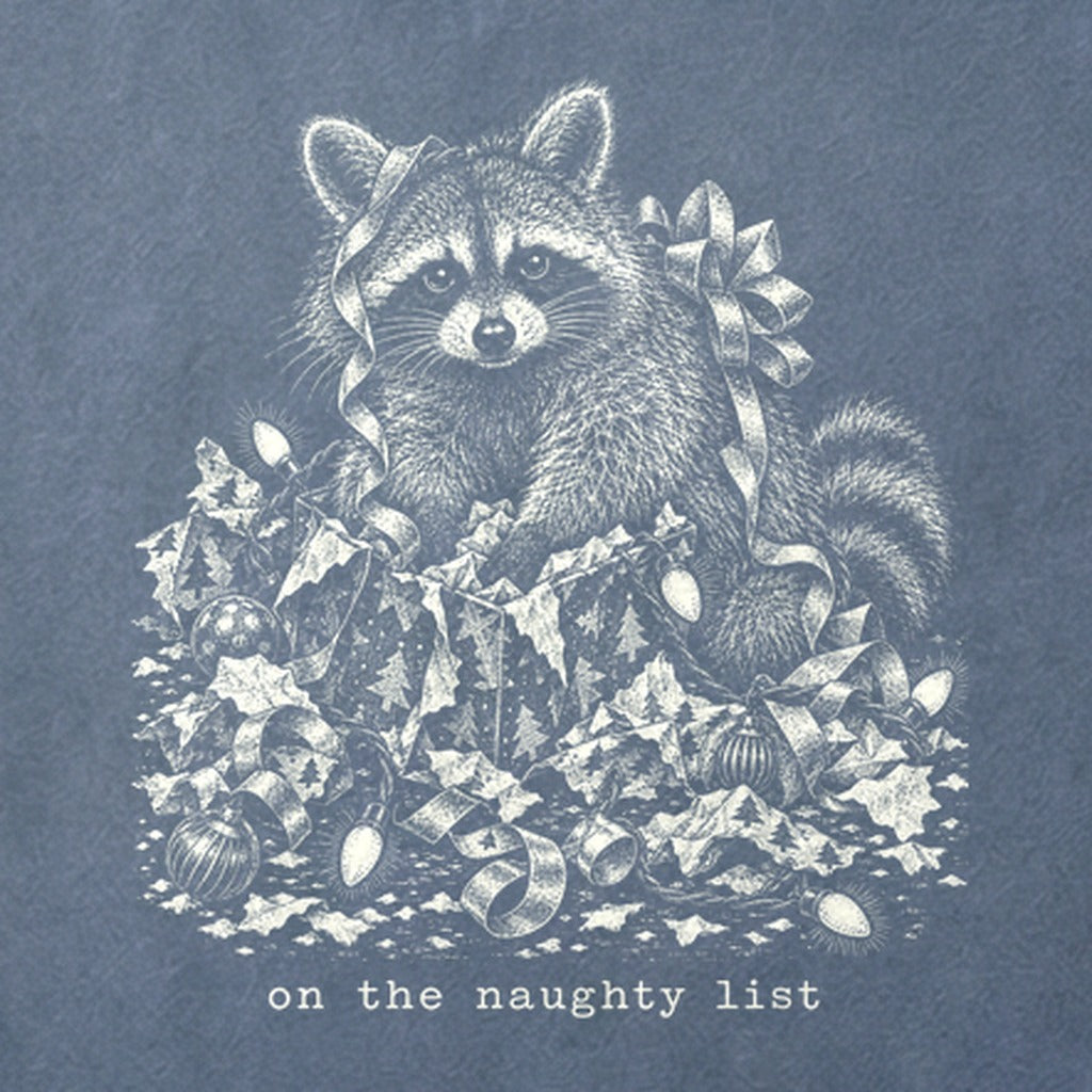 On the Naughty List Raccoon Cotton T-Shirt