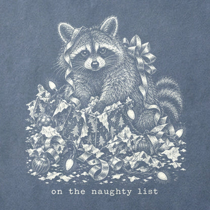 On the Naughty List Raccoon Cotton T-Shirt
