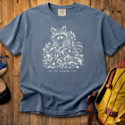 On the Naughty List Raccoon Cotton T-Shirt