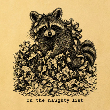 On the Naughty List Raccoon Cotton T-Shirt