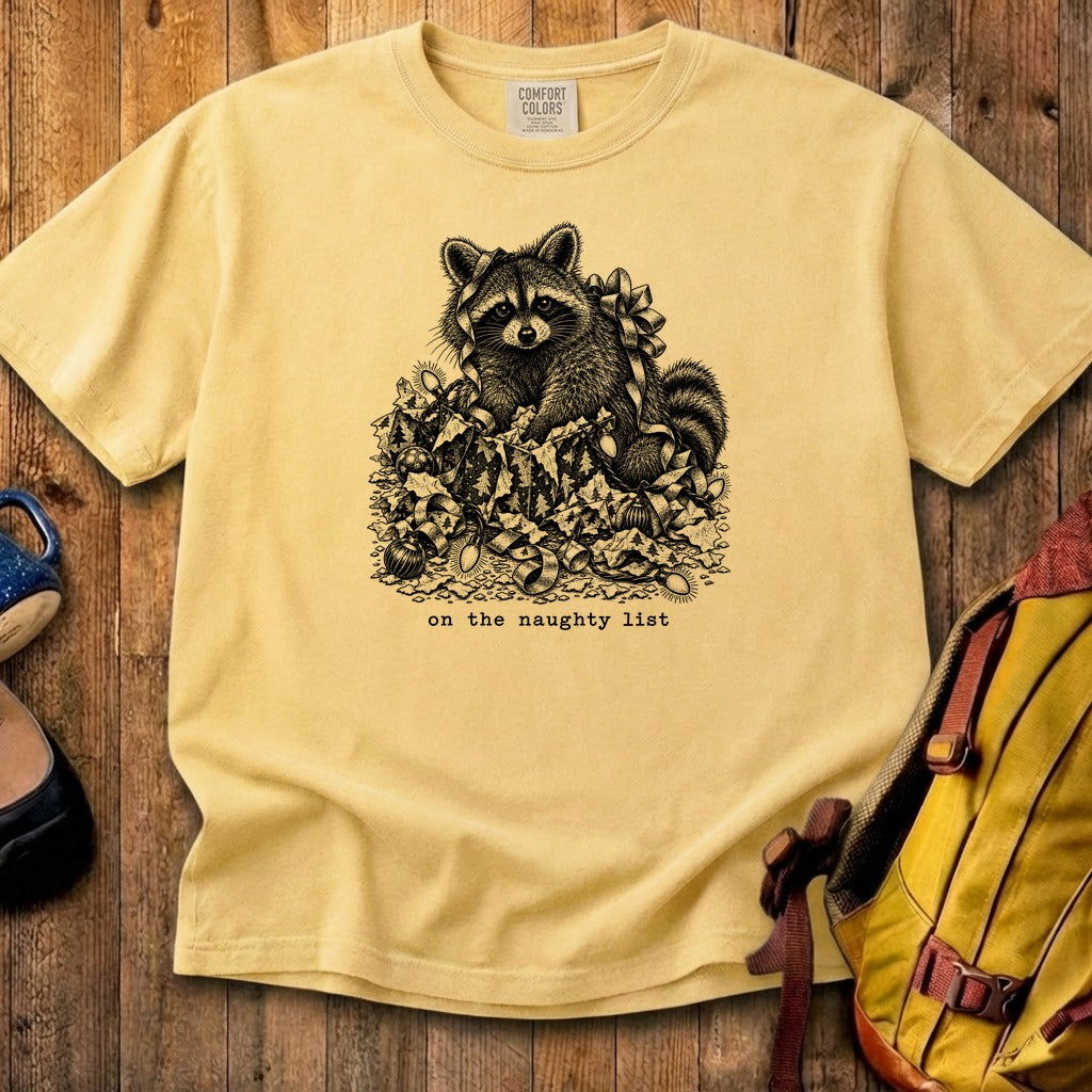 On the Naughty List Raccoon Cotton T-Shirt