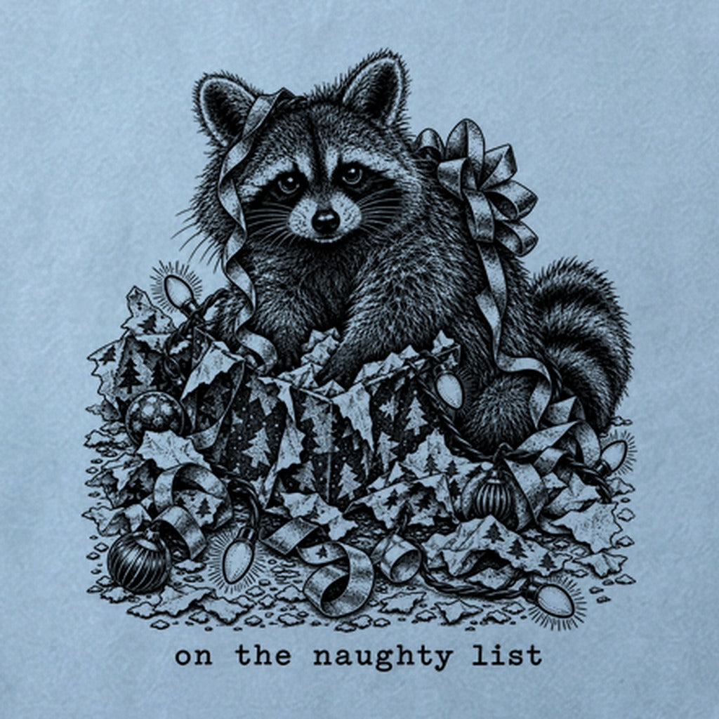 On the Naughty List Raccoon Cotton T-Shirt