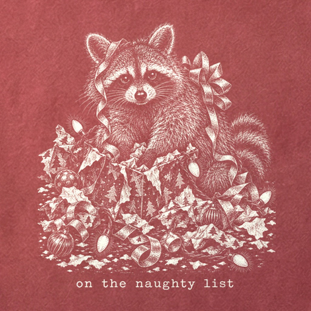 On the Naughty List Raccoon Cotton T-Shirt