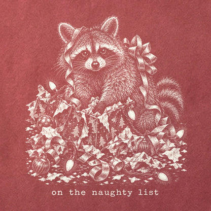 On the Naughty List Raccoon Cotton T-Shirt