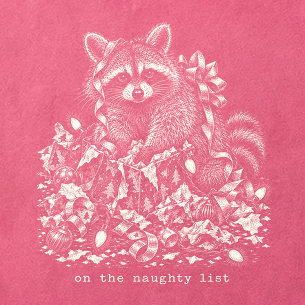 On the Naughty List Raccoon Cotton T-Shirt