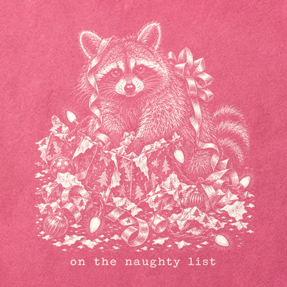 On the Naughty List Raccoon Cotton T-Shirt