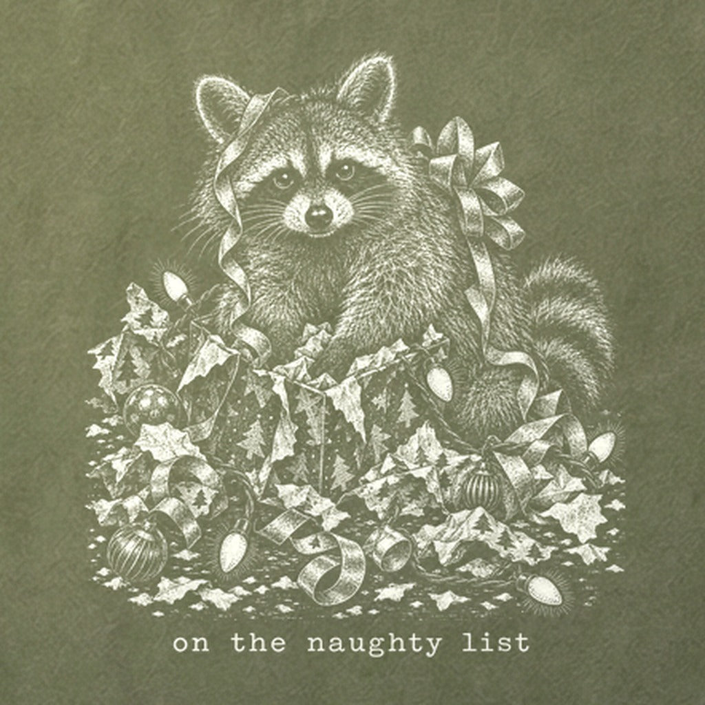On the Naughty List Raccoon Cotton T-Shirt