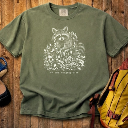 On the Naughty List Raccoon Cotton T-Shirt