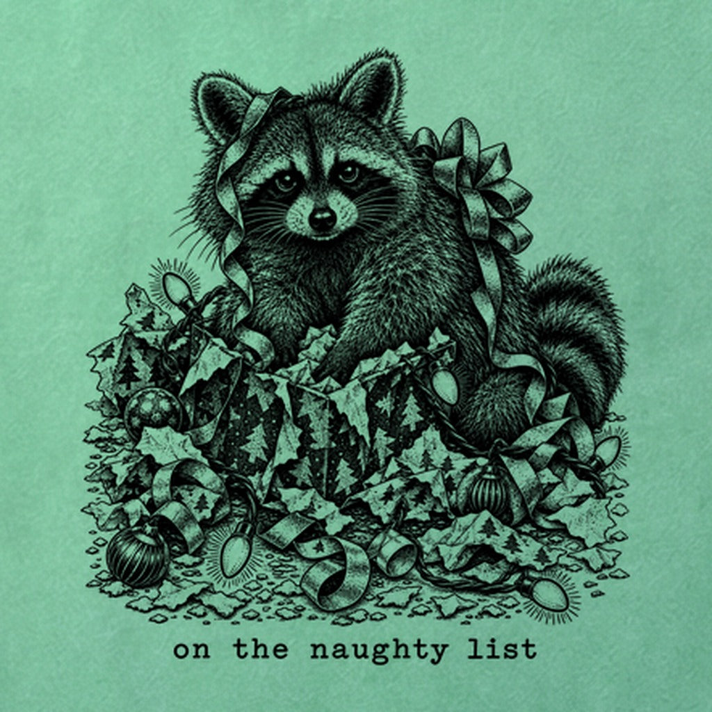 On the Naughty List Raccoon Cotton T-Shirt