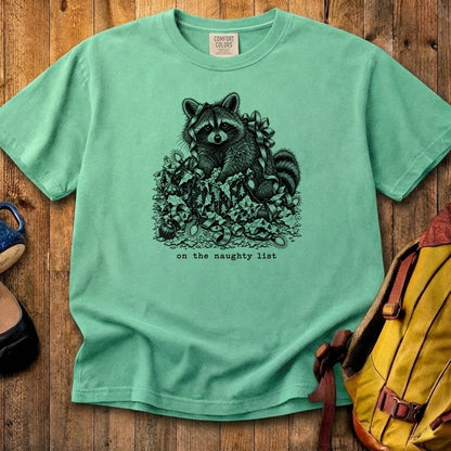On the Naughty List Raccoon Cotton T-Shirt