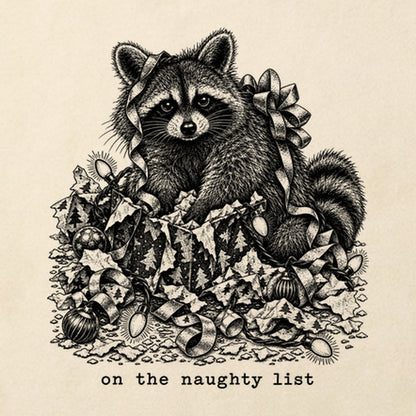 On the Naughty List Raccoon Cotton T-Shirt