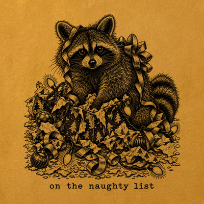 On the Naughty List Raccoon Cotton T-Shirt