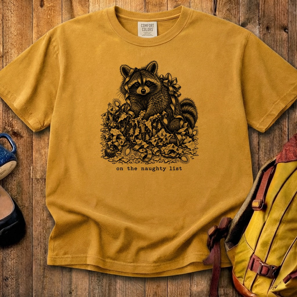 On the Naughty List Raccoon Cotton T-Shirt