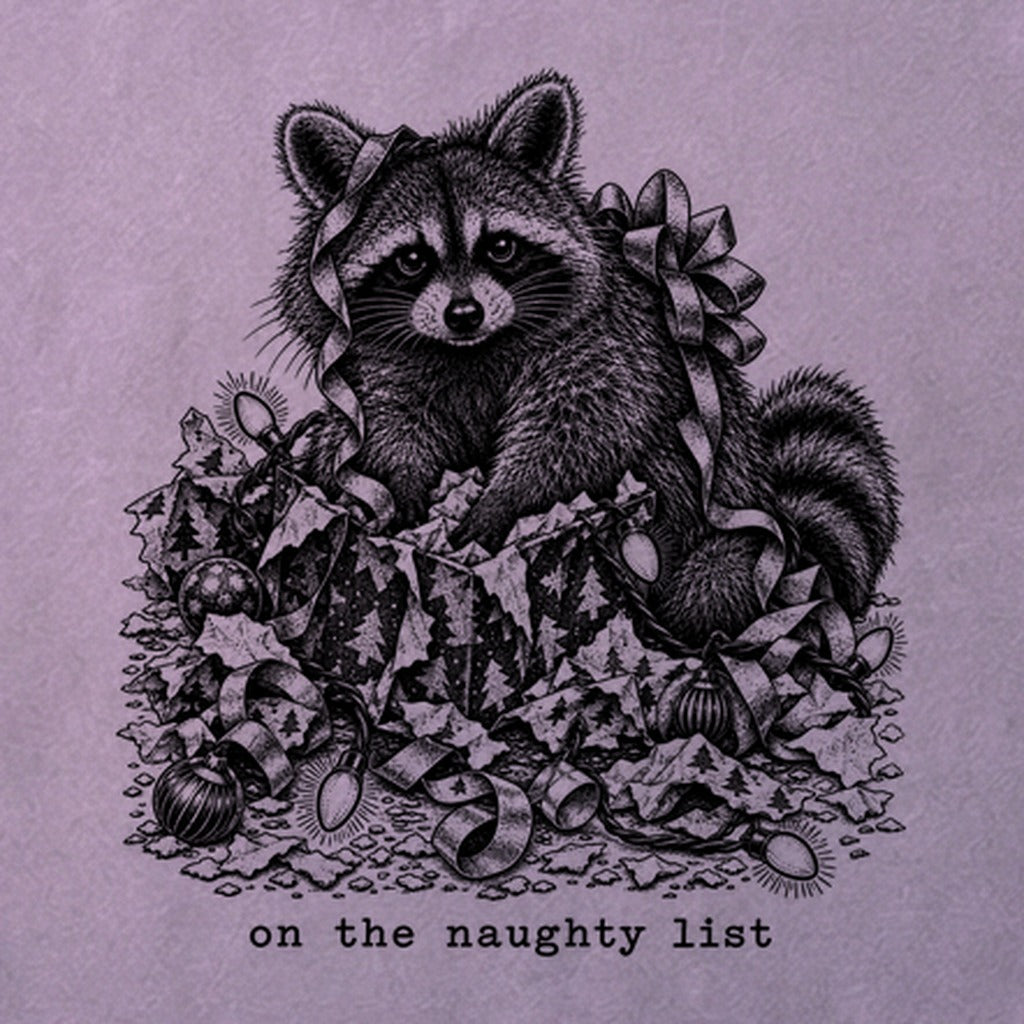 On the Naughty List Raccoon Cotton T-Shirt