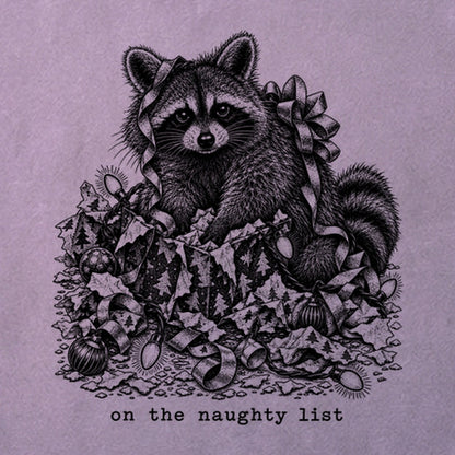 On the Naughty List Raccoon Cotton T-Shirt
