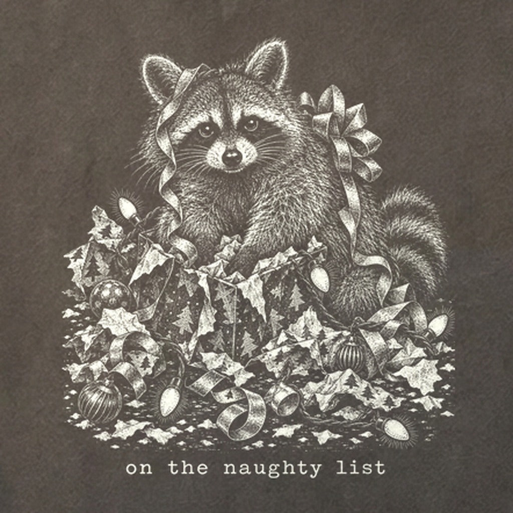 On the Naughty List Raccoon Cotton T-Shirt