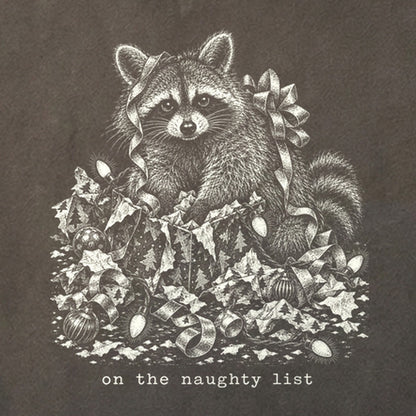 On the Naughty List Raccoon Cotton T-Shirt