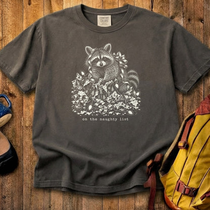 On the Naughty List Raccoon Cotton T-Shirt