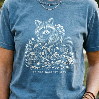 On the Naughty List Raccoon Cotton T-Shirt