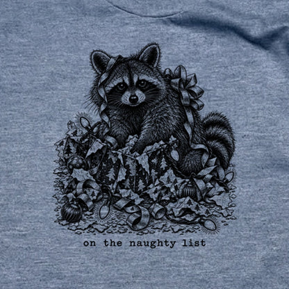 On the Naughty List Raccoon T-Shirt