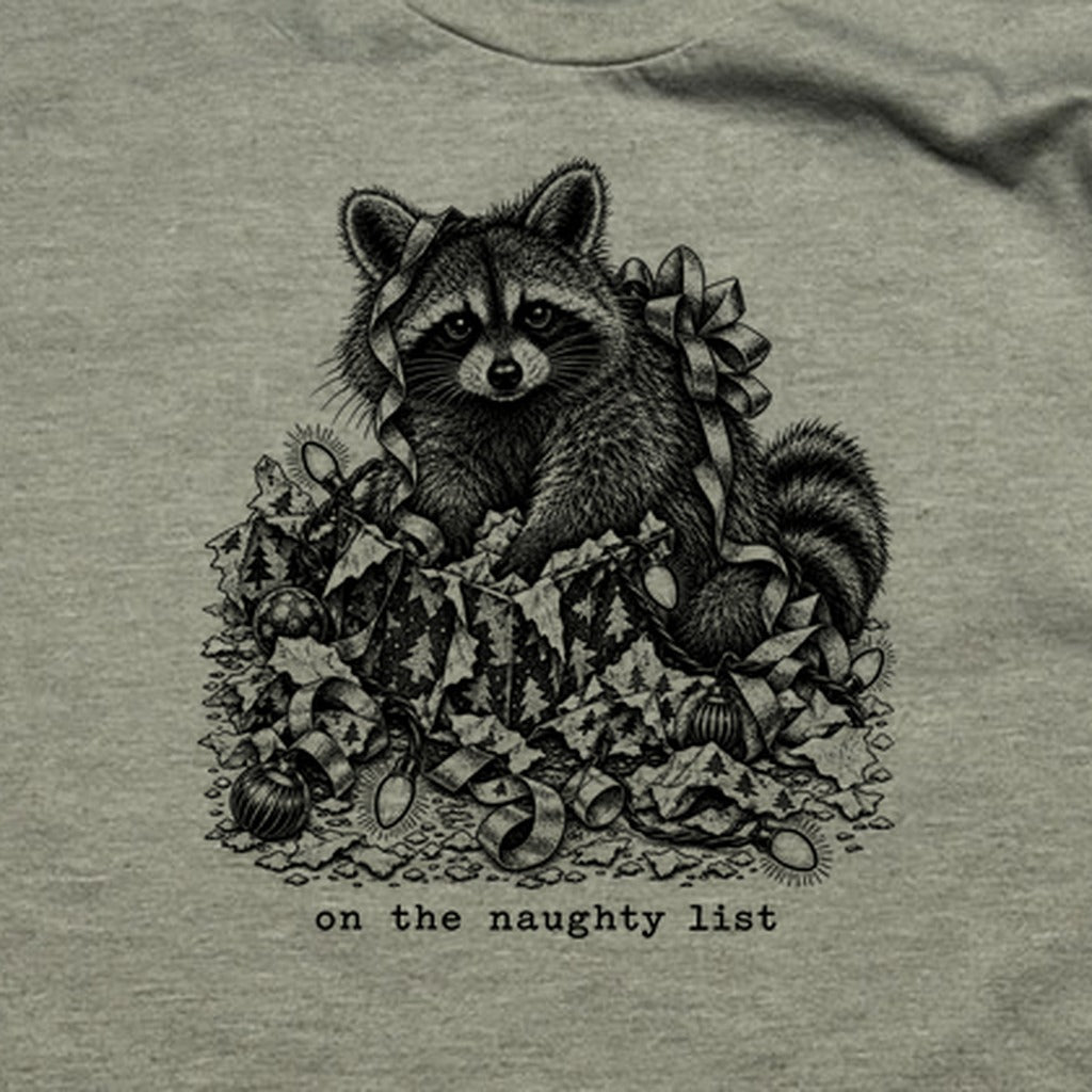 On the Naughty List Raccoon T-Shirt