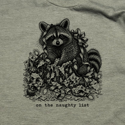 On the Naughty List Raccoon T-Shirt