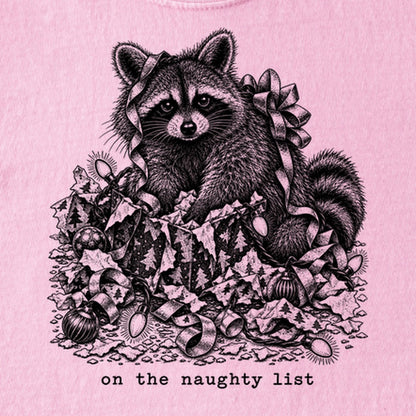 On the Naughty List Raccoon Kids Cotton T-Shirt