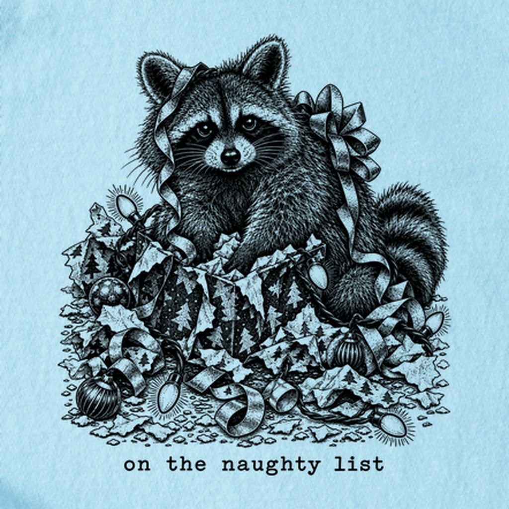 On the Naughty List Raccoon Kids Cotton T-Shirt