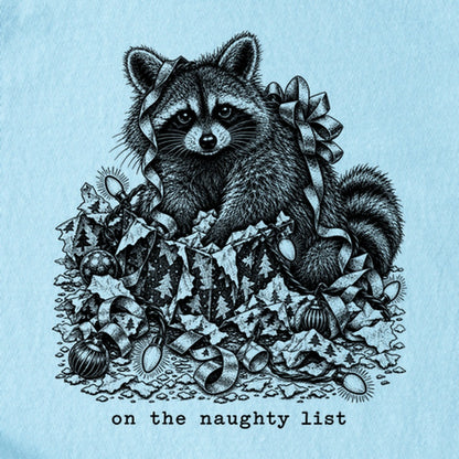On the Naughty List Raccoon Kids Cotton T-Shirt