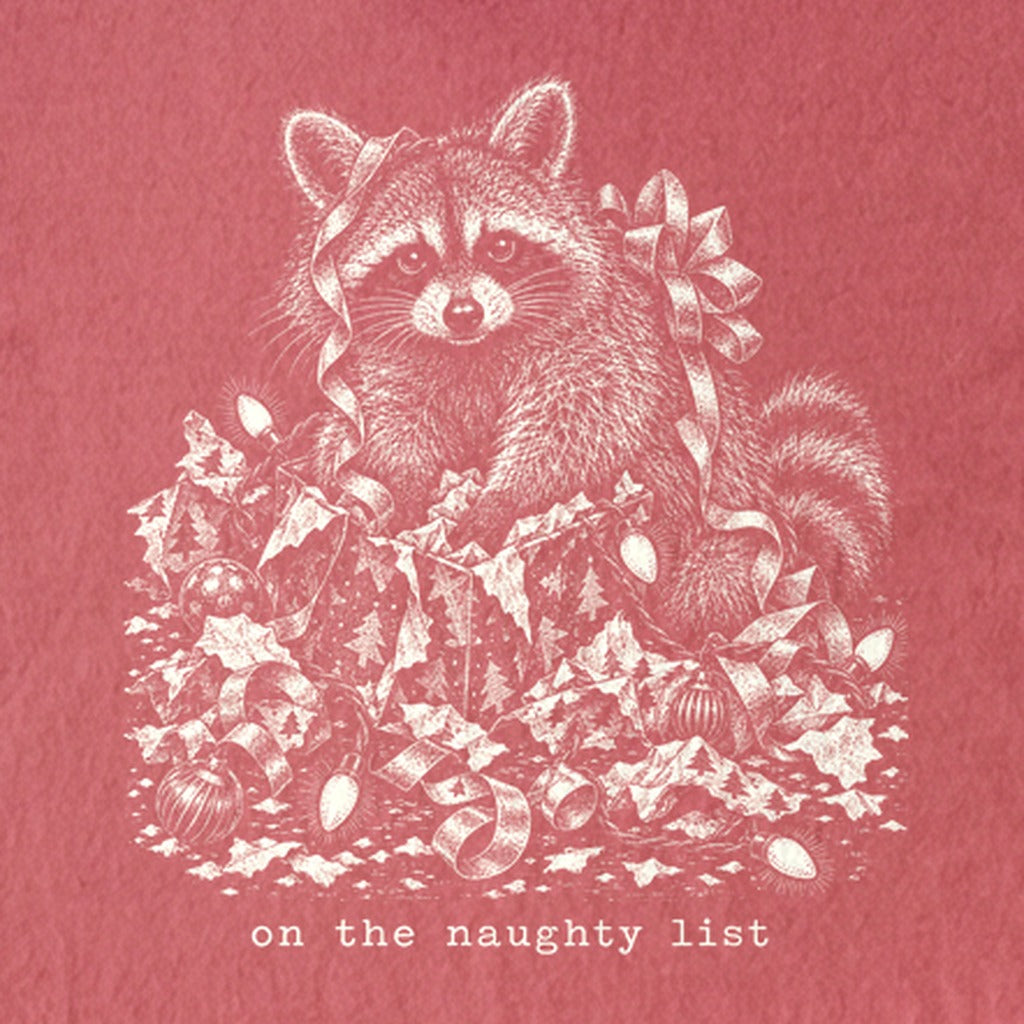 On the Naughty List Raccoon Kids Cotton T-Shirt