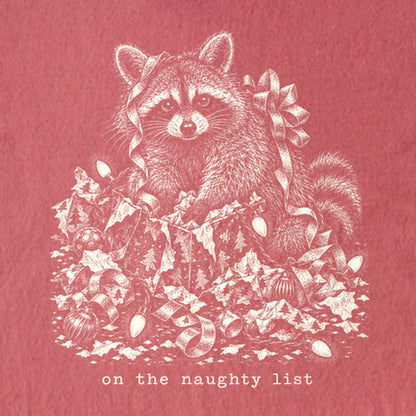 On the Naughty List Raccoon Kids Cotton T-Shirt